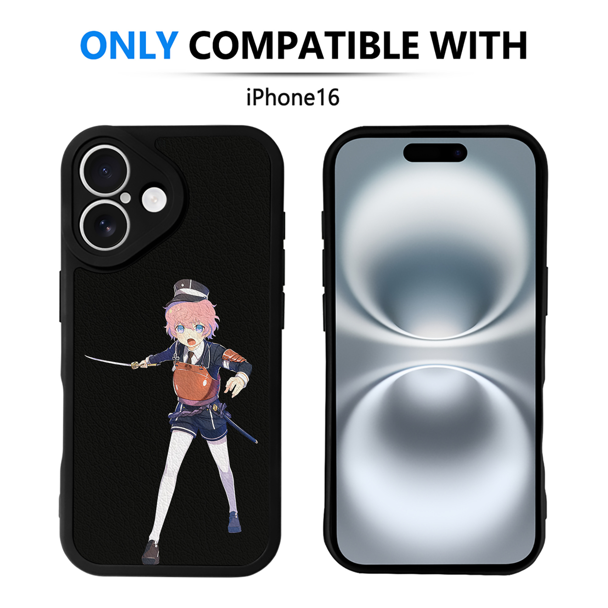 （画像用） 刀剣乱舞 Touken Ranbu 【iPhone 16シリーズ対応】シリコンスマホケース（レザー調） 材質：シリコン